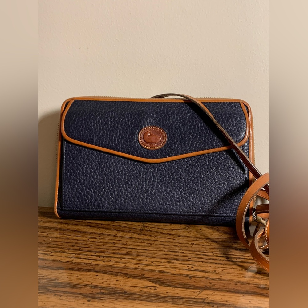 Dooney and Bourkey Navy & Brown Crossbody Bag